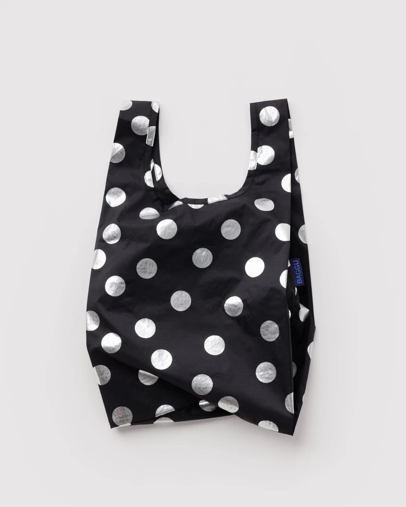 metallic silver dot: BAGGU bag (+sizes)