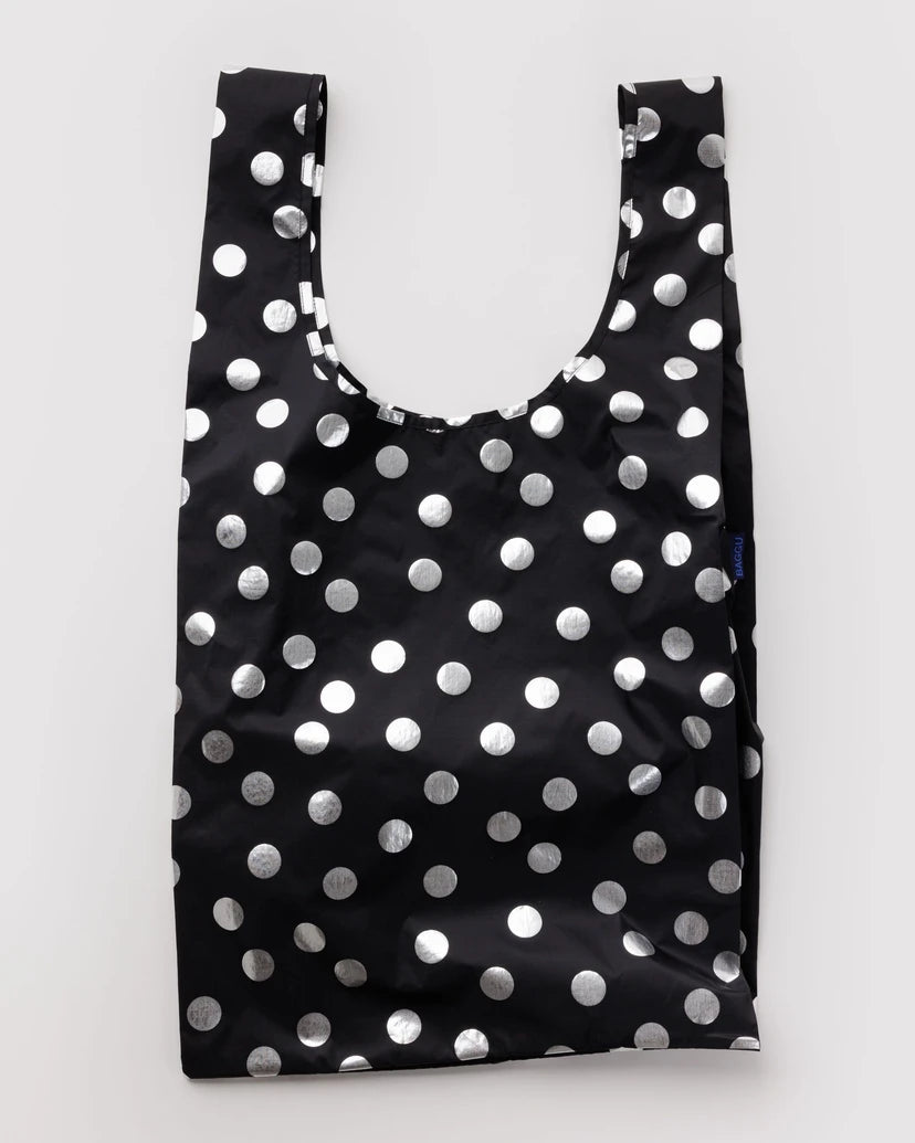 metallic silver dot: BAGGU bag (+sizes)