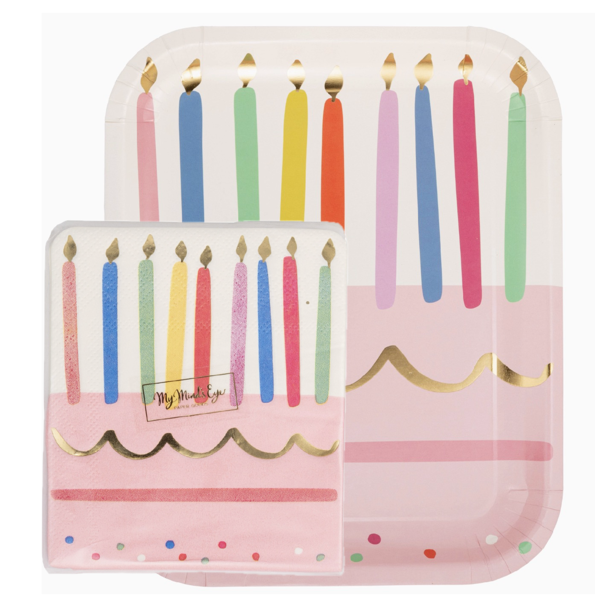 cake + candles paper goods