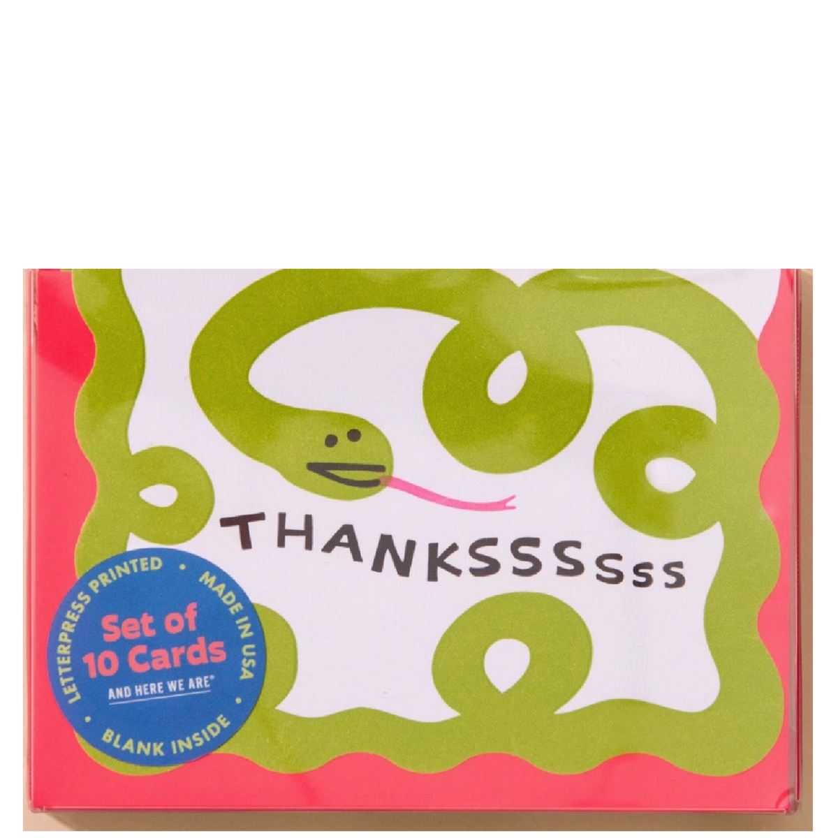 Snake Thank You Notecard: letterpress box set
