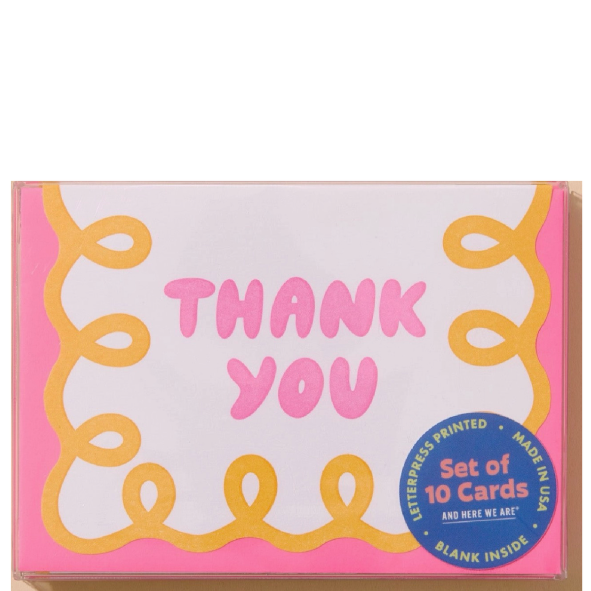 Scallop Thank You Notecard—Coquette Pink: letterpress box set
