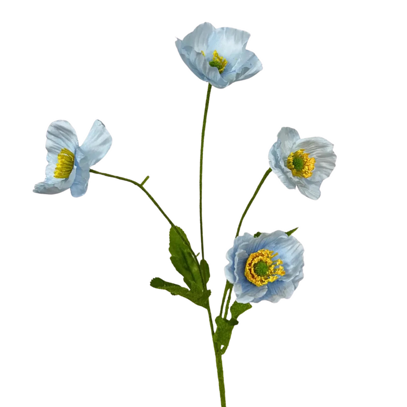 blue: Flowering Fields Mini Poppy Spray  - 23.5”