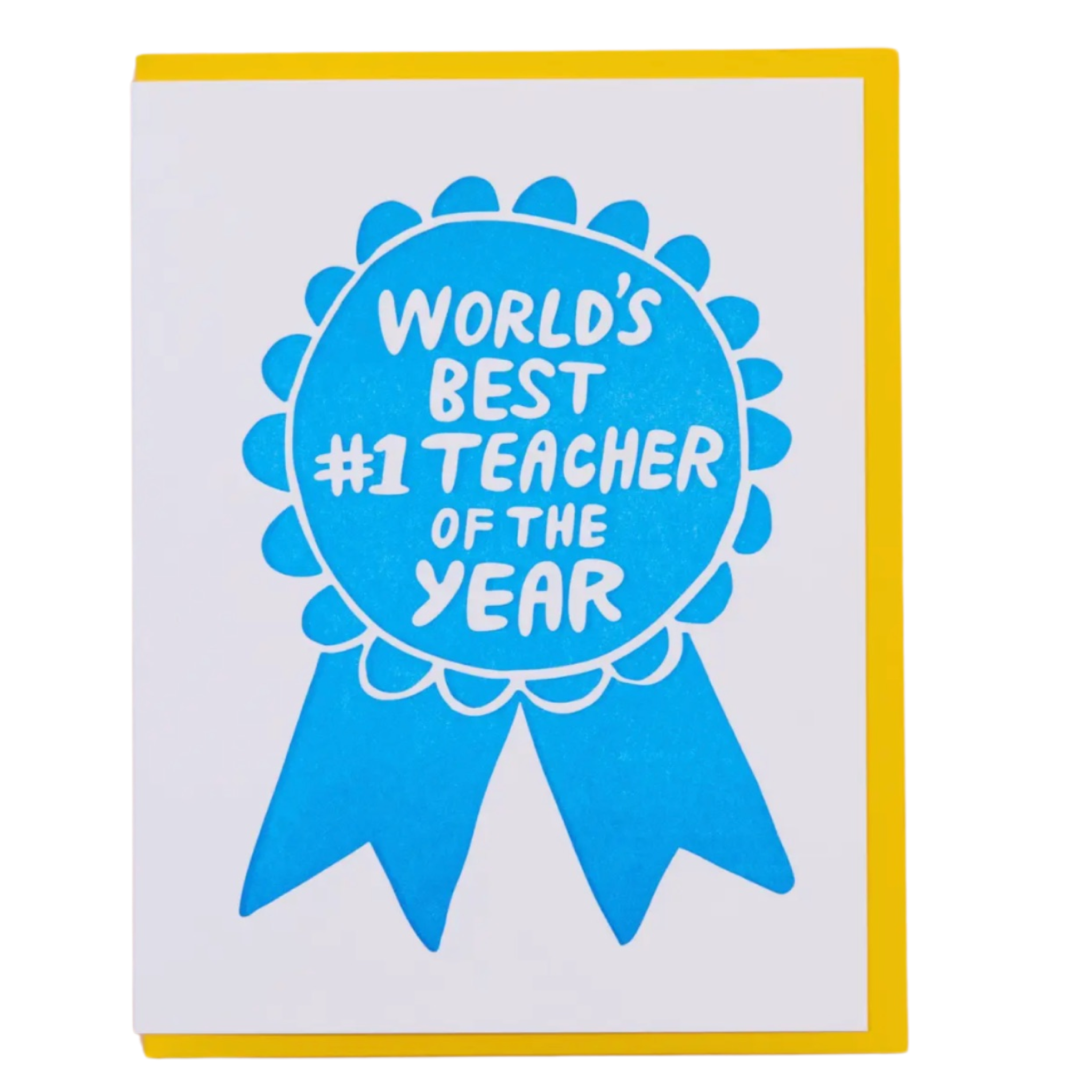 Teacher Appreciation Ribbon Thank You Letterpress Greeting Card