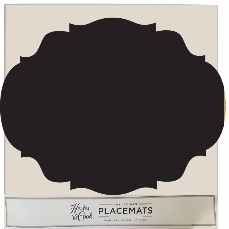 Black: French Frame Die Cut  Placemat Sheets Placemat