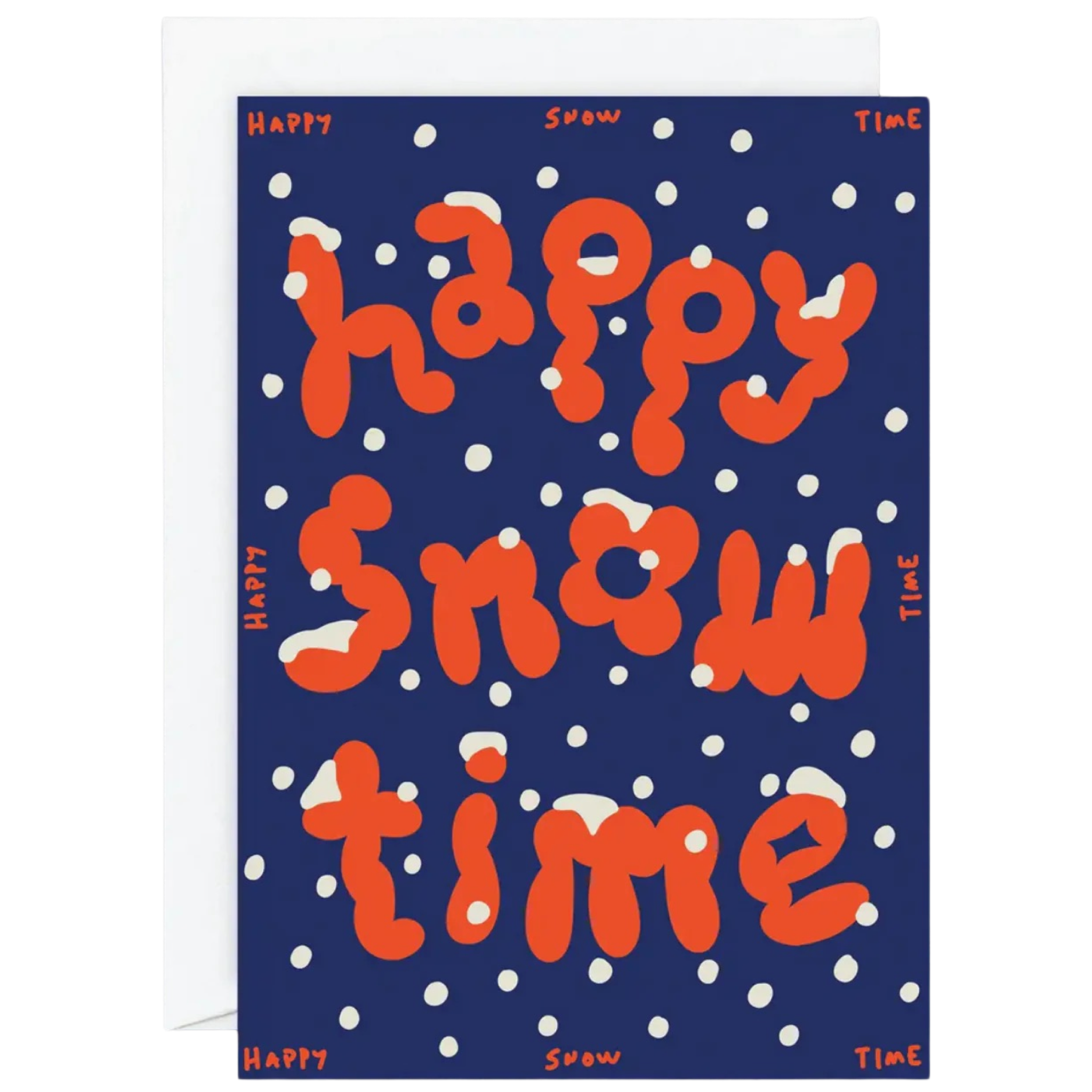 Happy Snow Time' Embossed Holiday Greeting Card