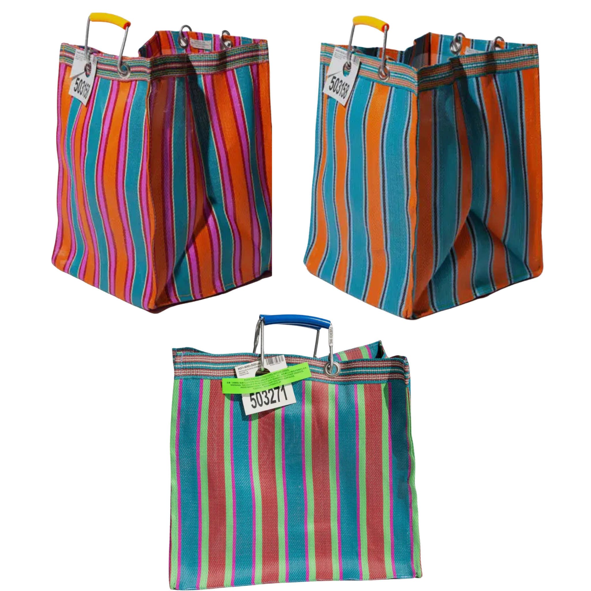 Rect: Recycled Plastic Stripe Bag