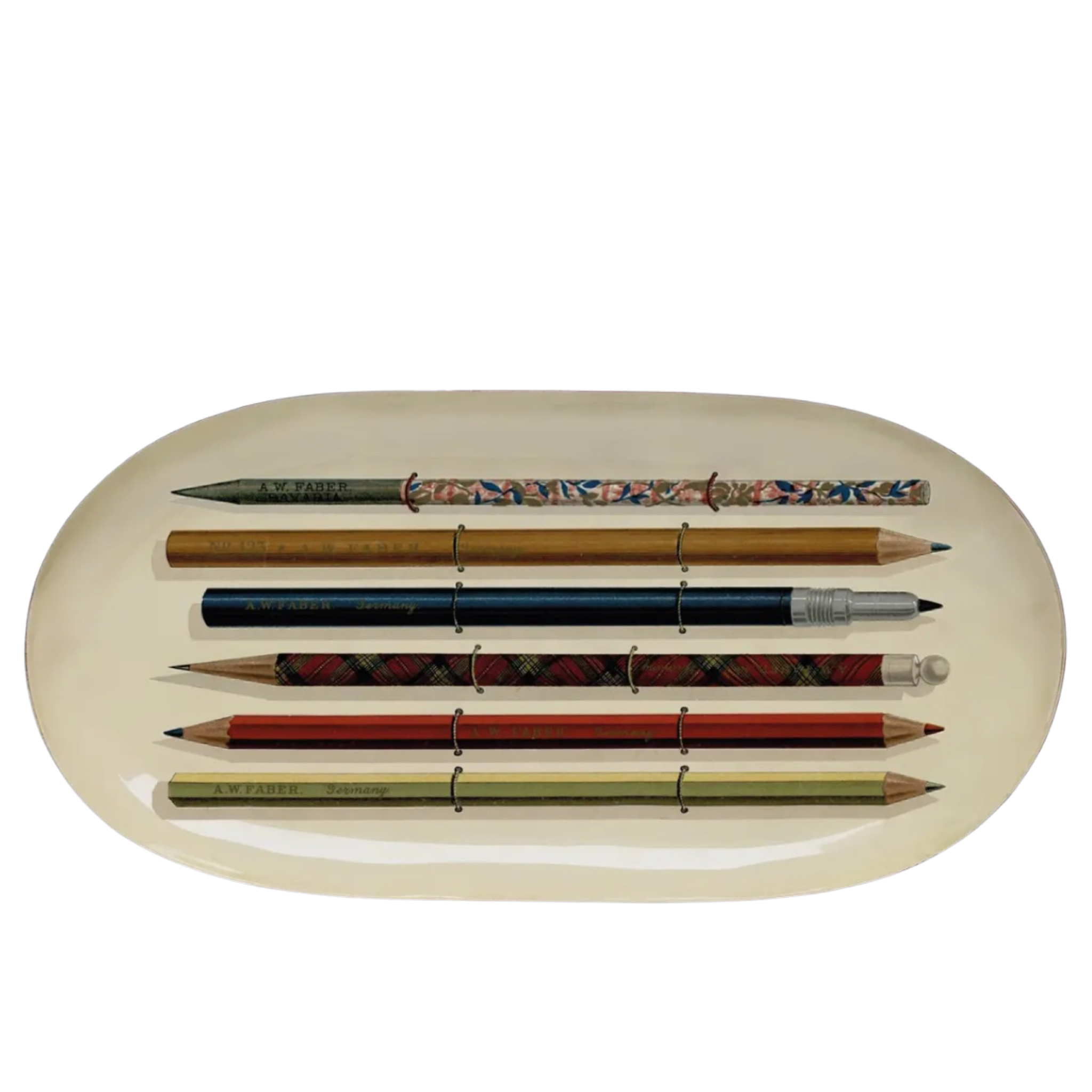 oval tray: Vintage Pencils