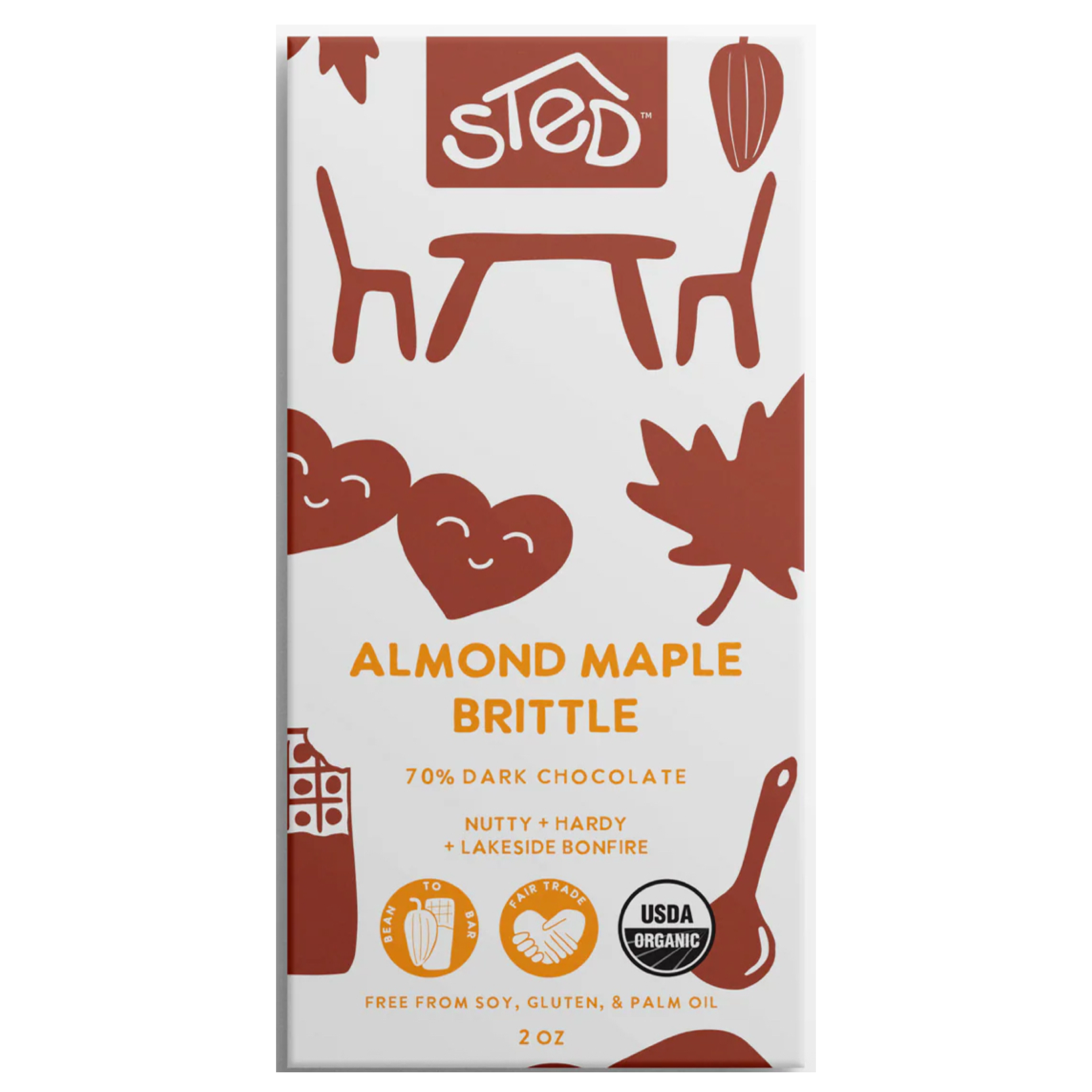 Almond Maple Brittle Chocolate Bar