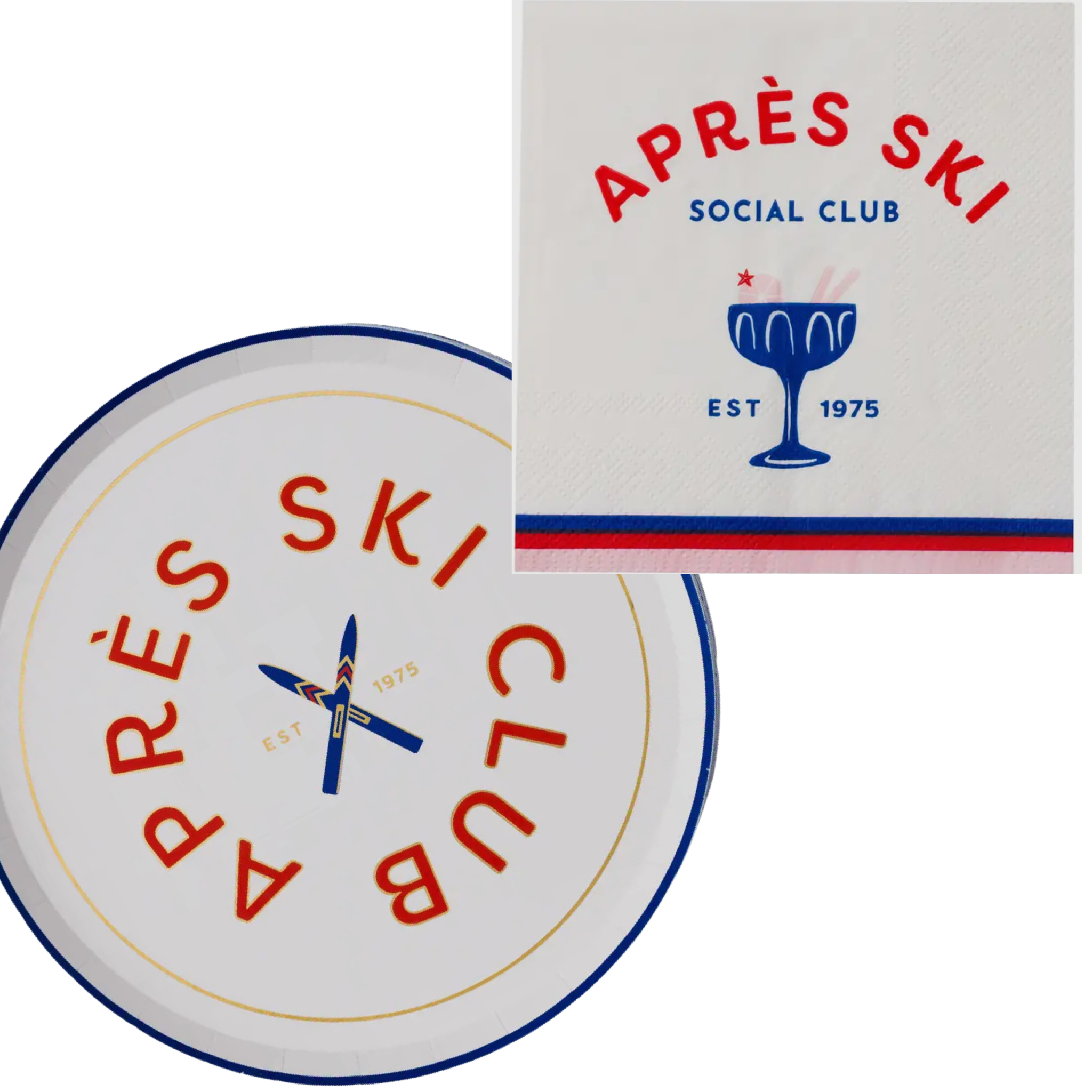 Apres ski -paper plates/napkins