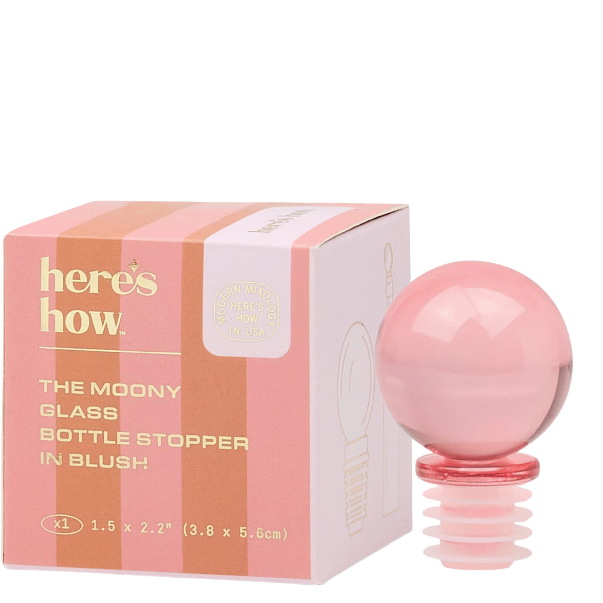 blush: Moony Glass Bottle Stopper