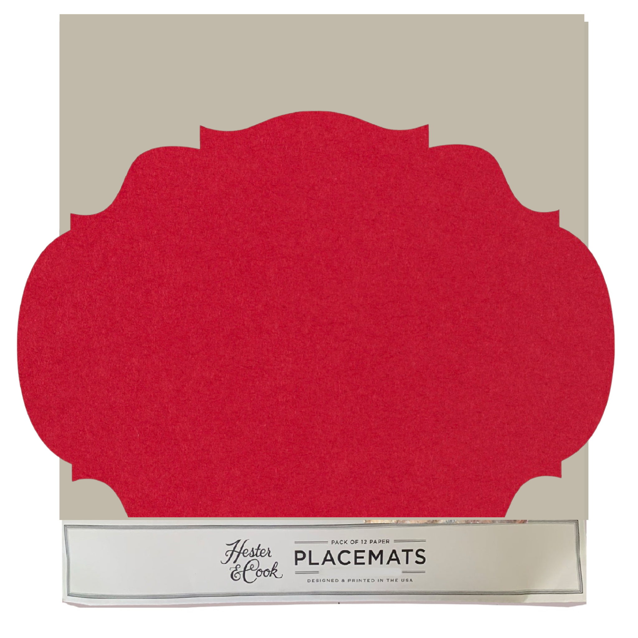 red: French Frame Die Cut Placemat Sheets Placemat