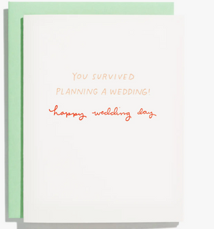 you survived wedding panning card