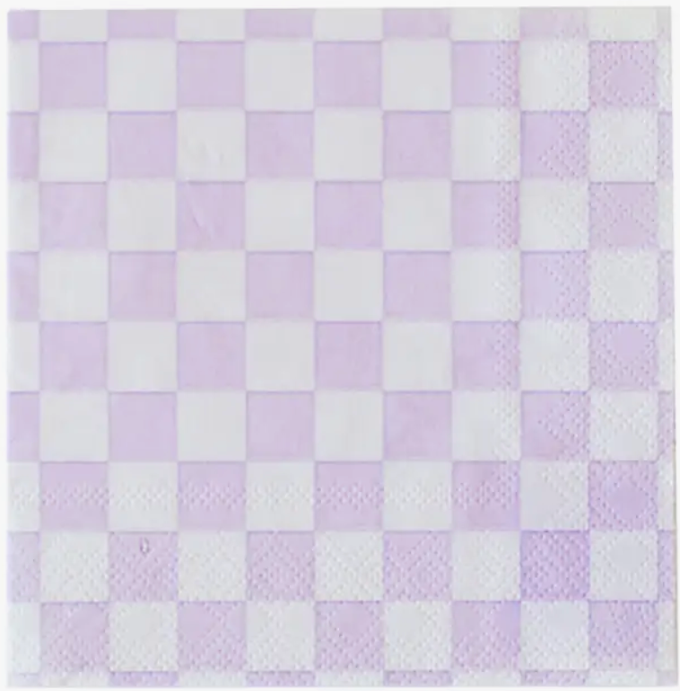 check it lavender cocktail napkin