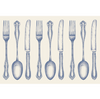blue cutlery: placemat