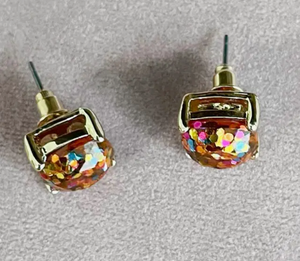 glitter gem stud earring