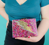 Pink Rainbow Confetti Lightning Bolt Acrylic Clutch