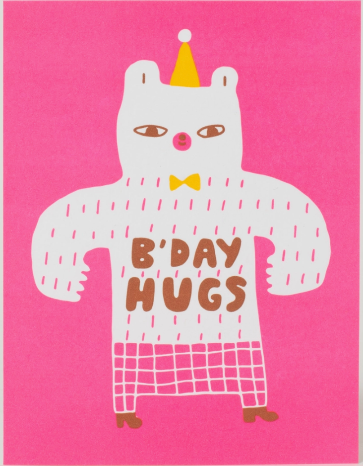birthday bear hugs greeting card