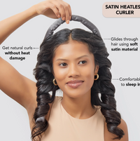 Satin Heatless Curling Set - charcoal