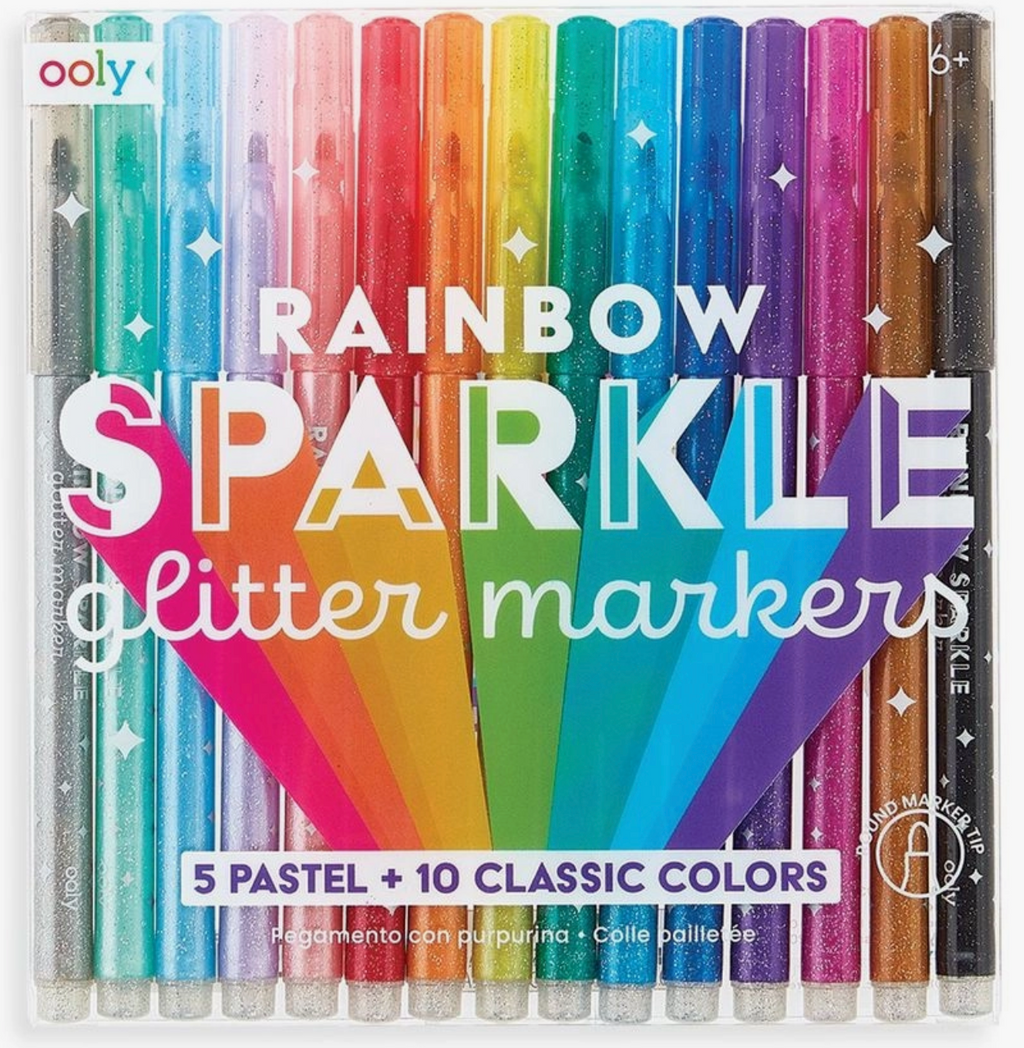 rainbow glitter markers
