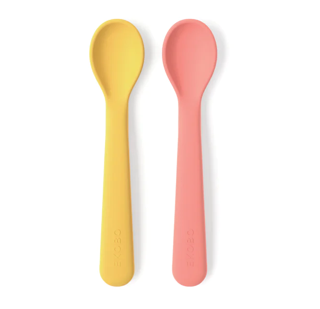 coral/mimosa: silicone kids spoon