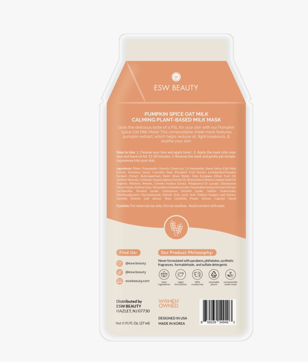 Pumpkin Spice Oat Milk Calming Plant-Based Milk Mask