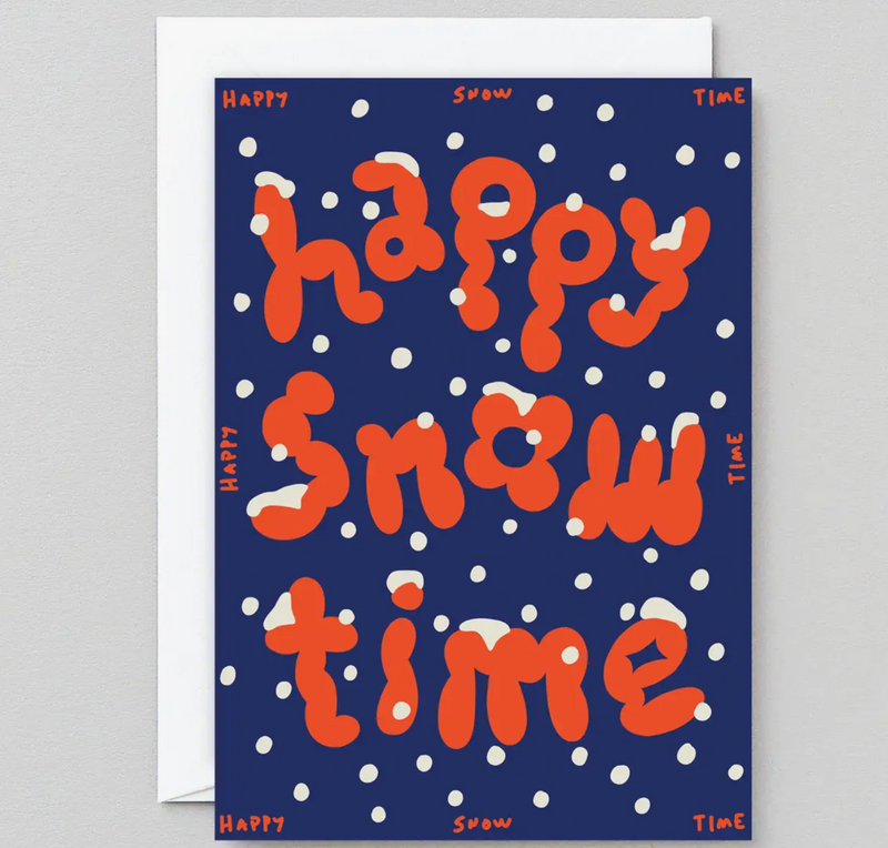 Happy Snow Time' Embossed Holiday Greeting Card