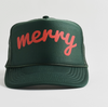 Merry Trucker Christmas Hat - Green