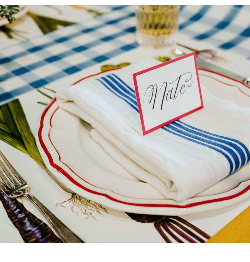 red Frame:  place cards