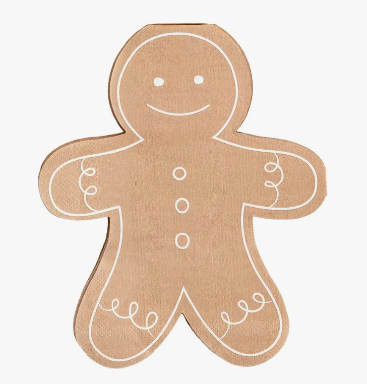 gingerbread man shaped napkin