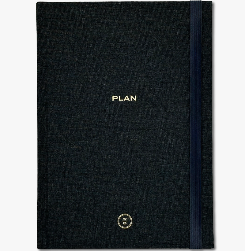 2024 Linen Wrapped Book Bound Planner - Black