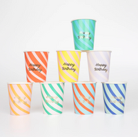 Striped Birthday Cups