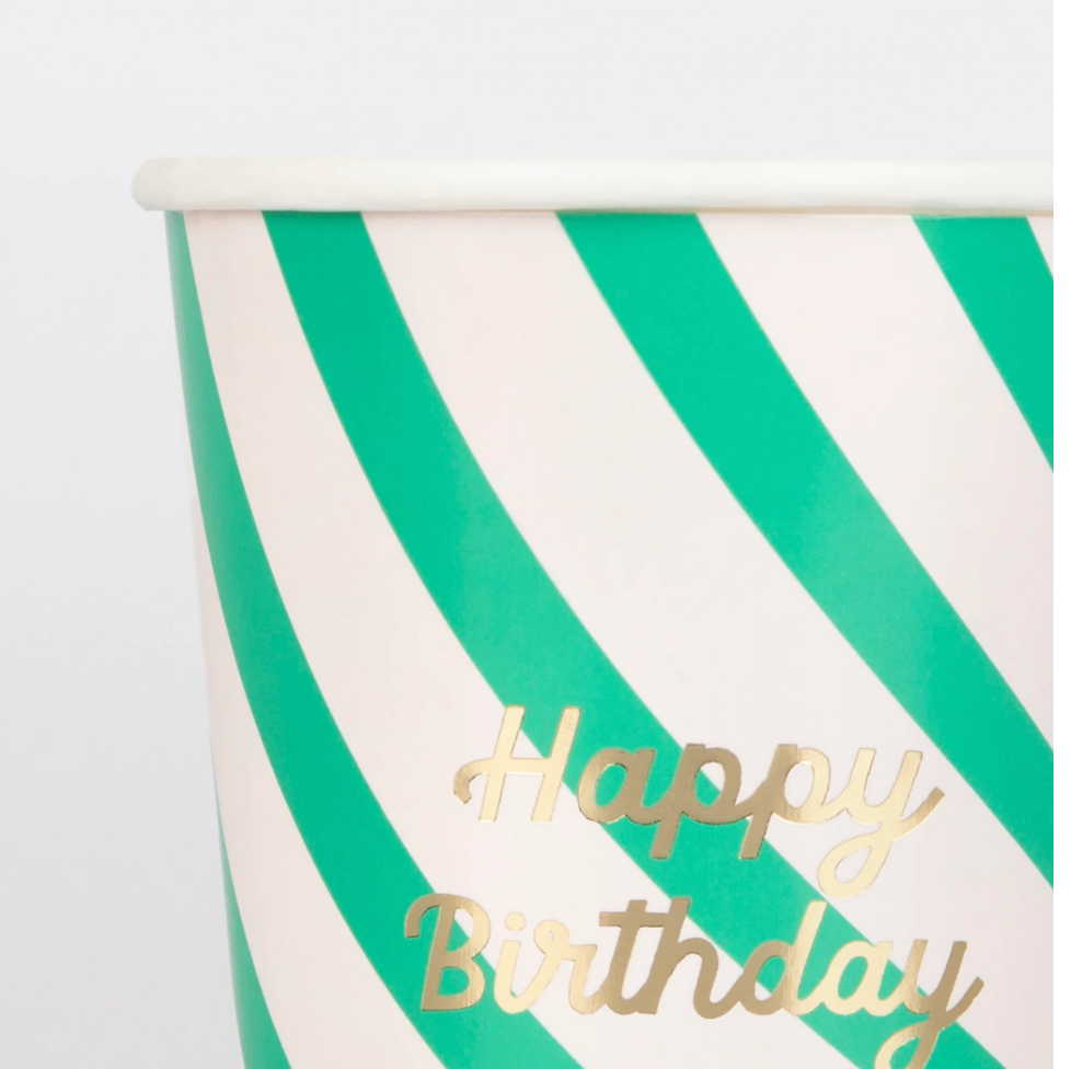 Striped Birthday Cups