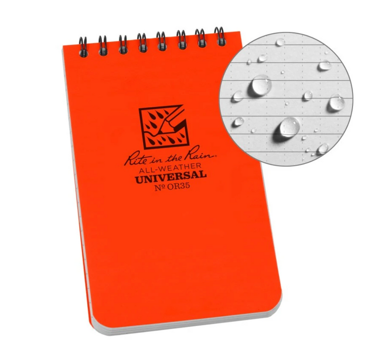 orange  Top spiral 3x5” notebook 