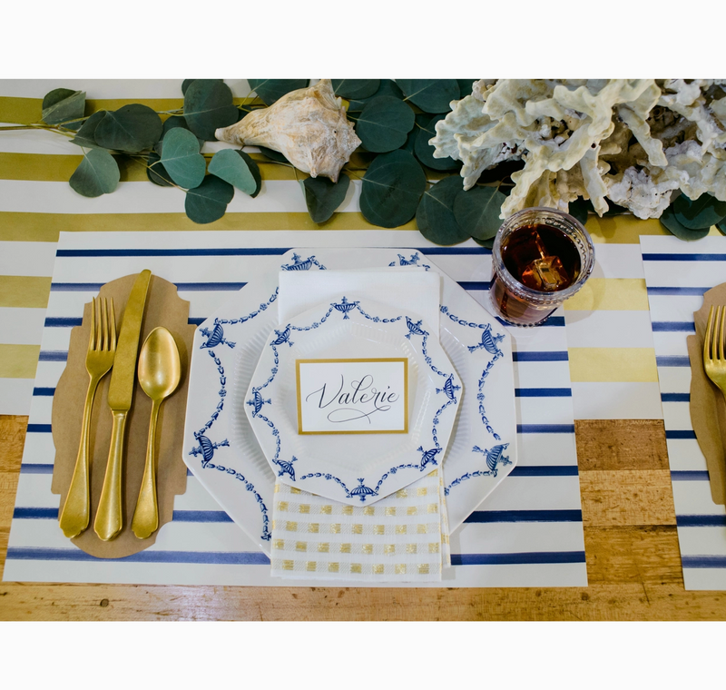 navy stripe : paper placemats