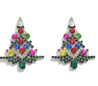 rhinestone tree earrings