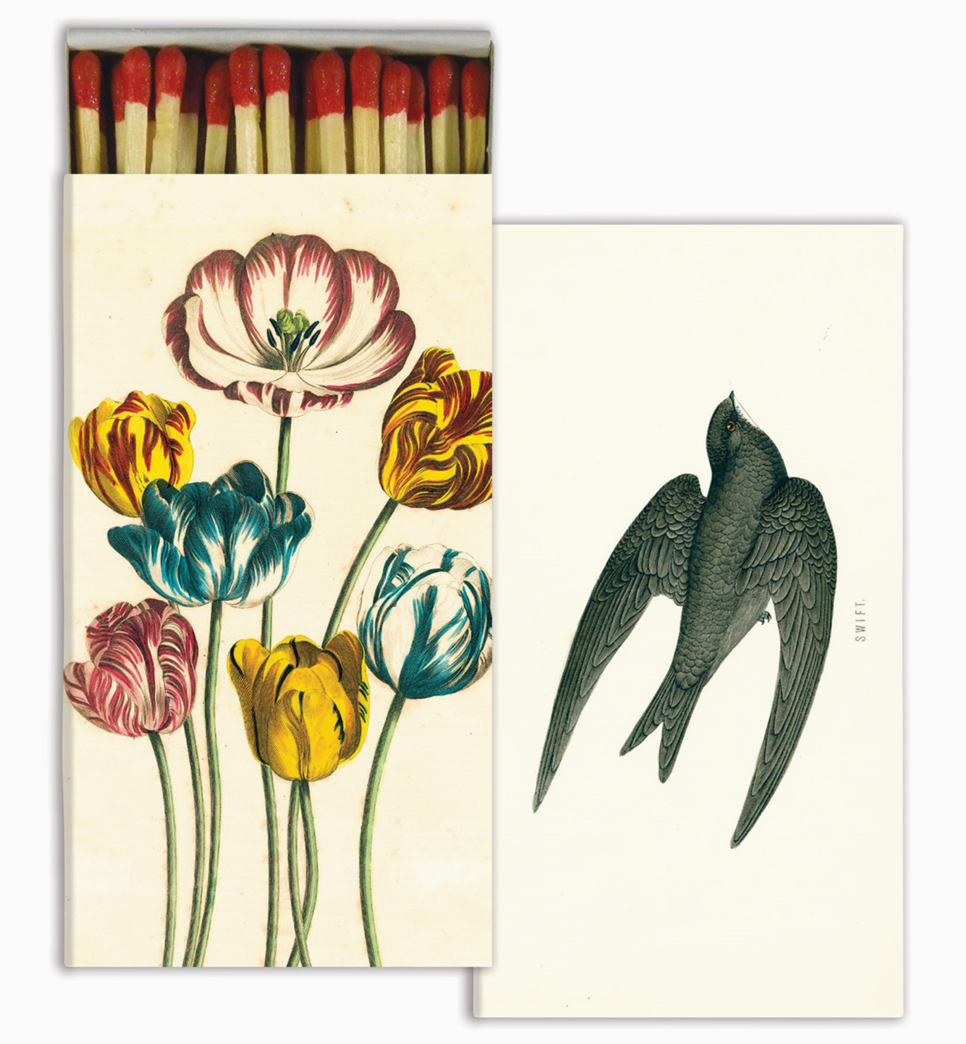 tulips/swallow: match box
