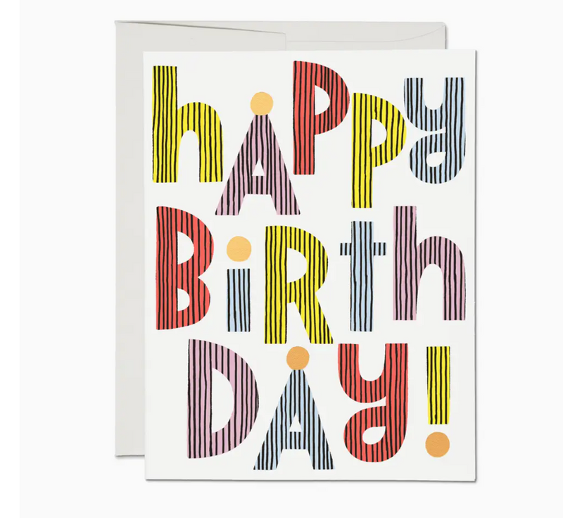 lined birthday card