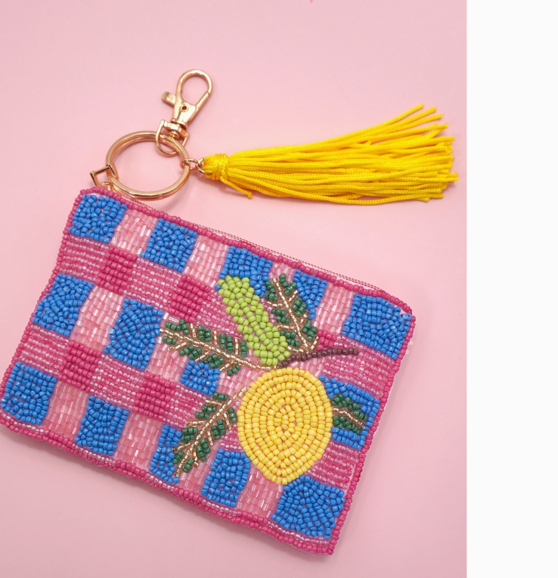 beaded fruit coin purse