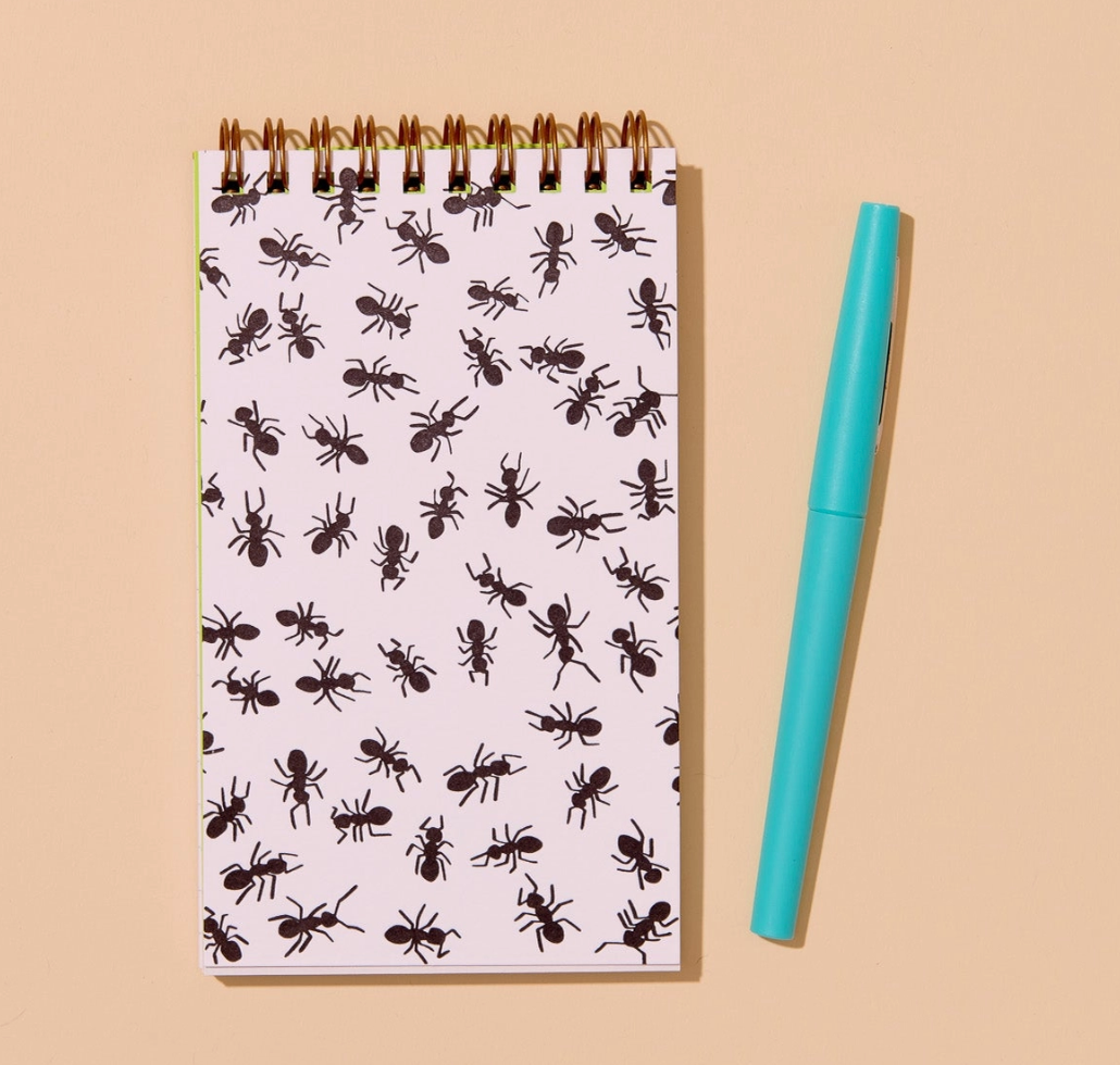 Ants Letterpress Spiral Pocket Size Notebook