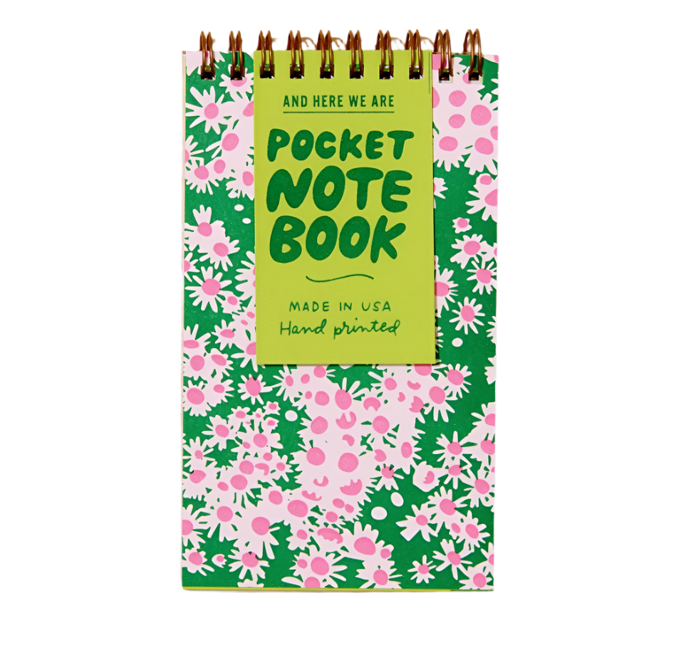 Aster Flower Letterpress Spiral Pocket Size Notebook