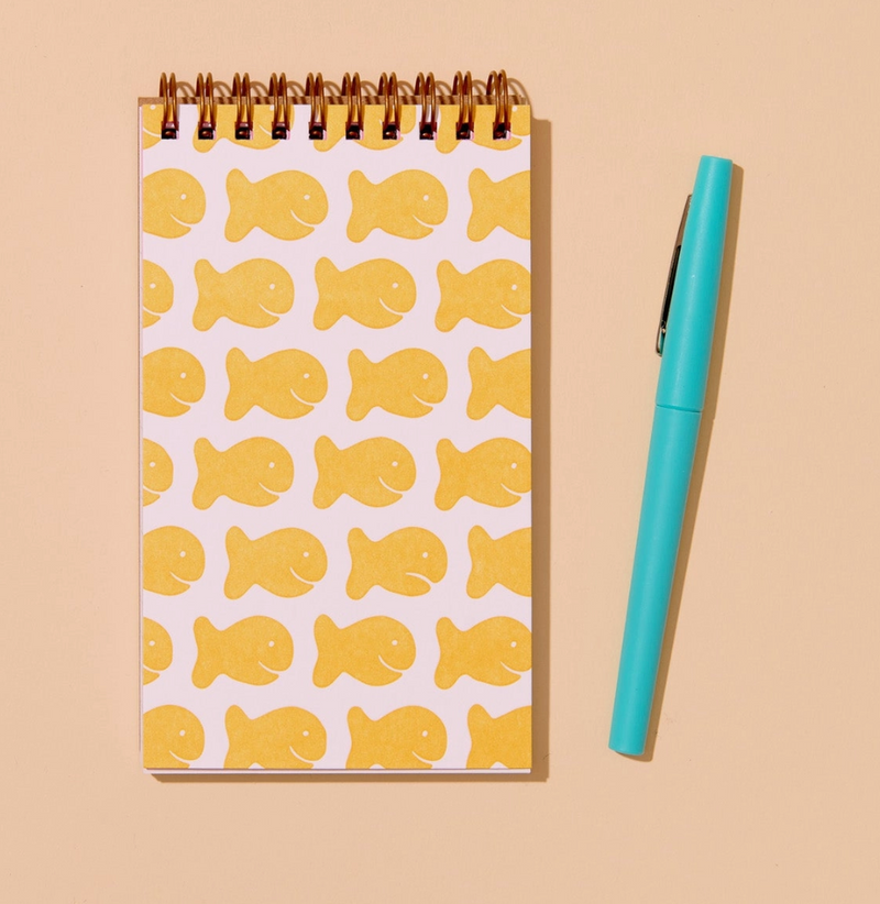 Goldfish Letterpress Spiral Pocket Size Notebook