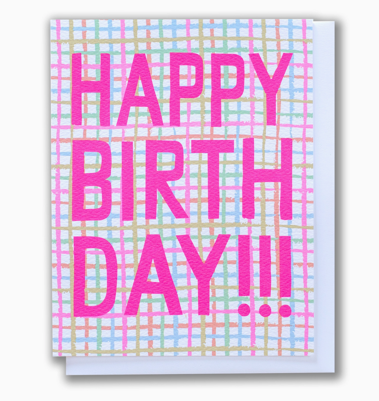big birthday plaid greeting card