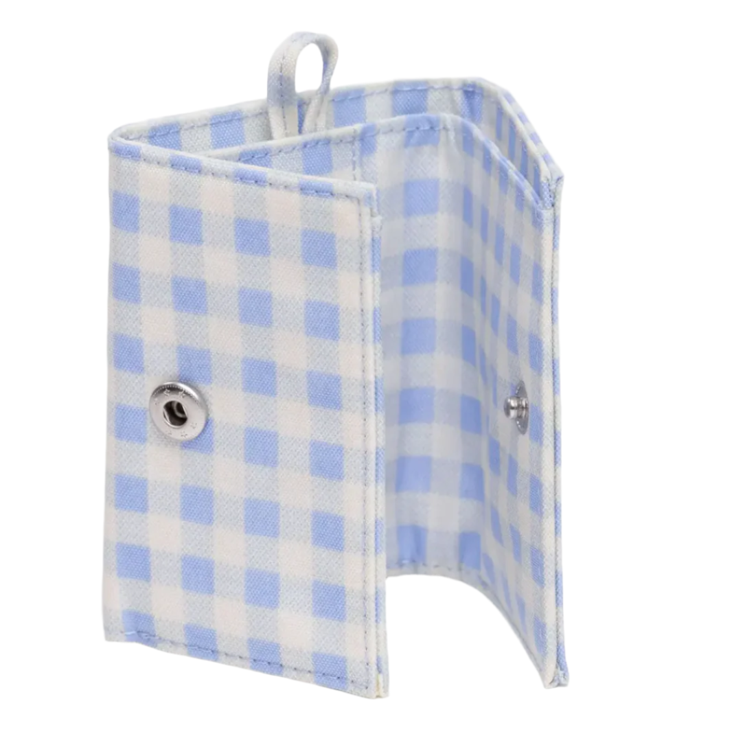 snap wallet; gingham