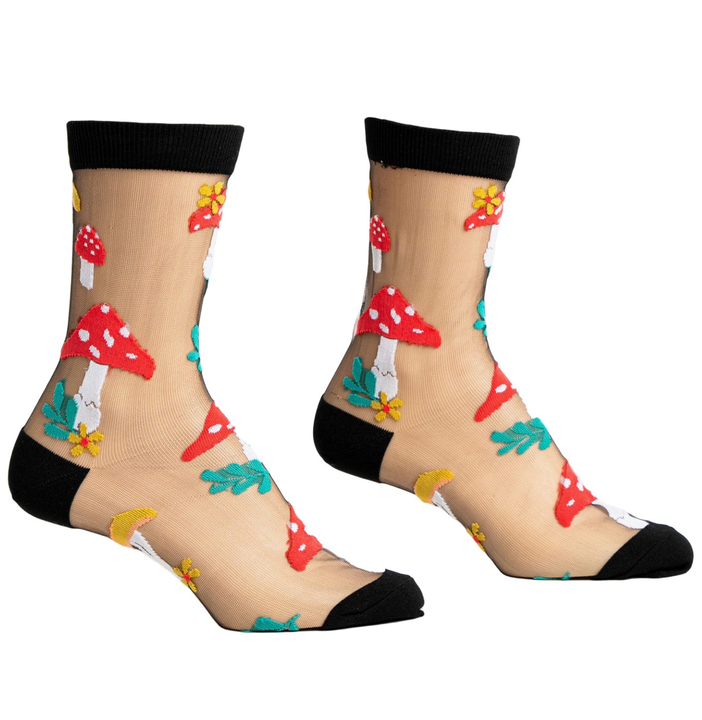 magic mushroom: sheer crew sox