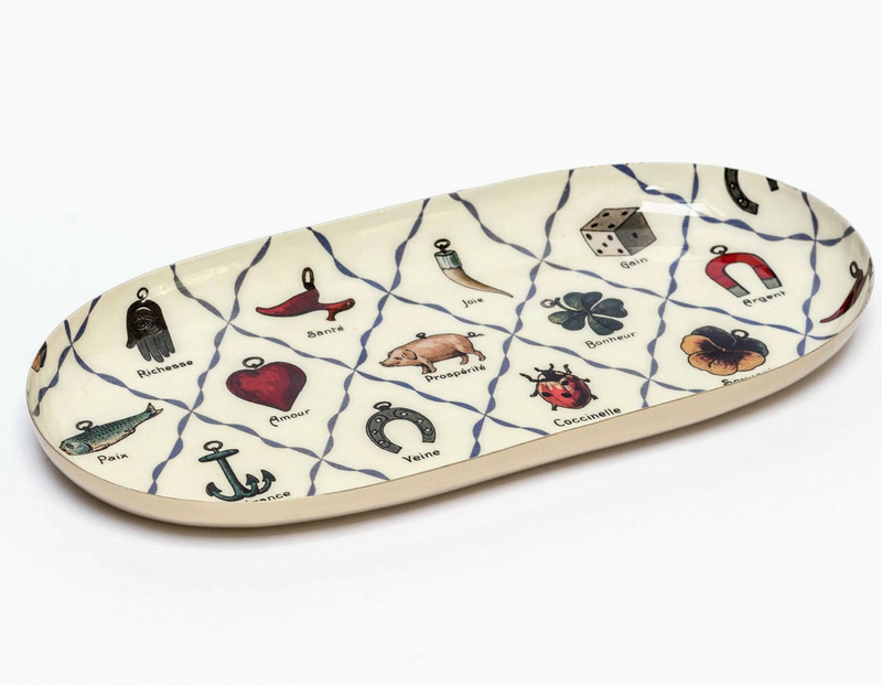 oval tray: charms