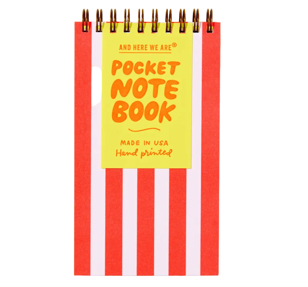 Stripes Letterpress Spiral Pocket Size Notebook