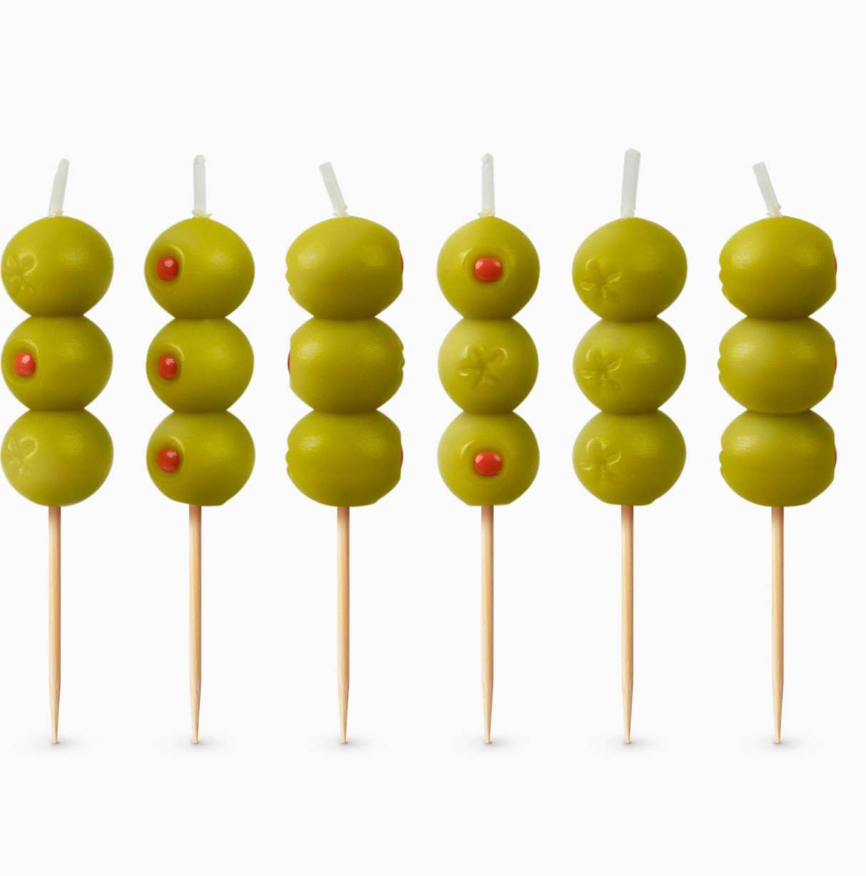 Cocktail Party Olive Candles - Set of 6