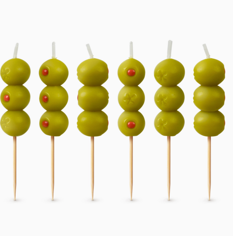 Cocktail Party Olive Candles - Set of 6