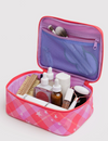 cosmetic case - pink star plaid