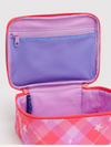 cosmetic case - pink star plaid